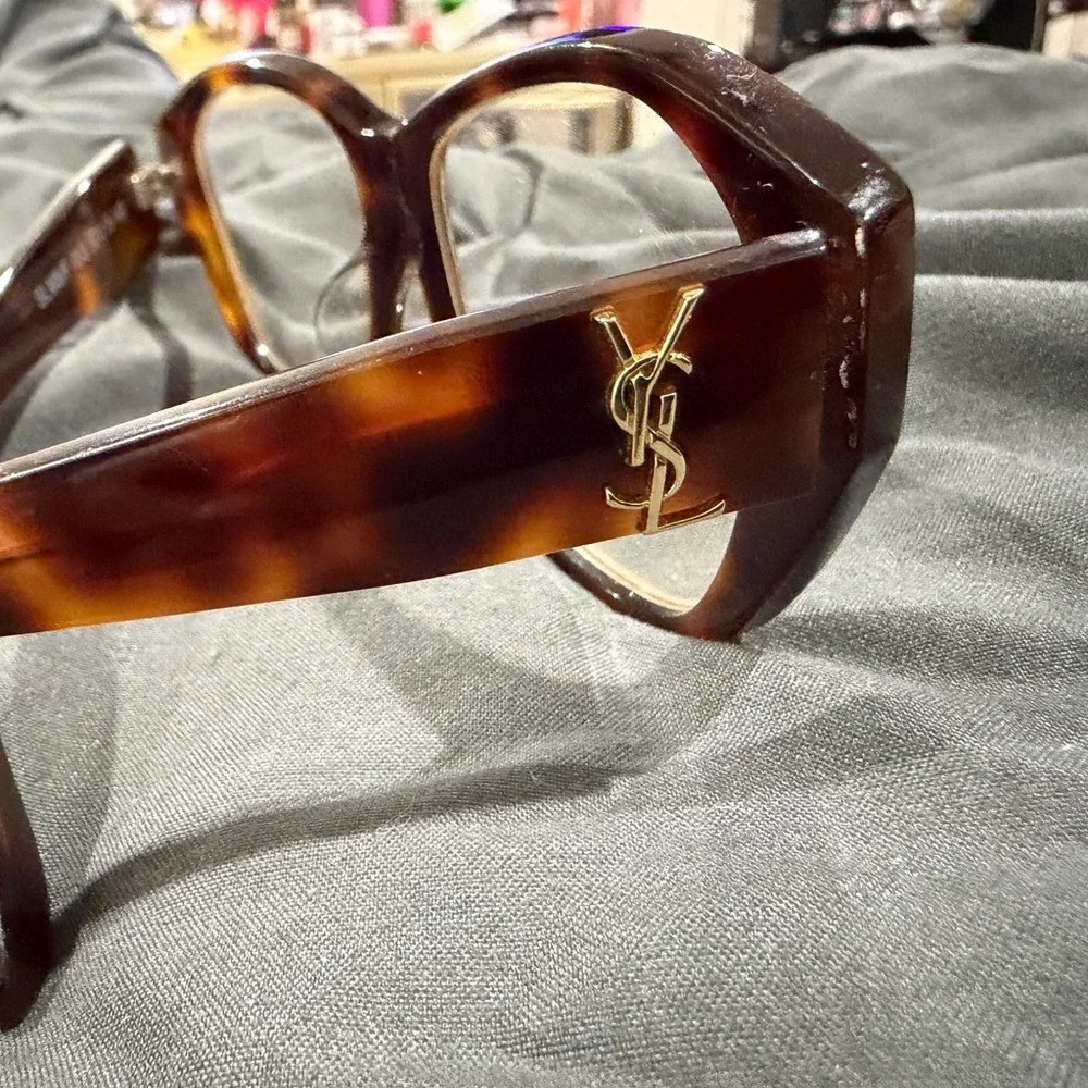 Saint Laurent Tortoiseshell Acetate Glasses - Brown - Picture 3 of 10